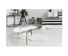 Tische Tabletttisch Handgefertigt MDF MIT Hochglanzbeschichtung Bambus Weiß