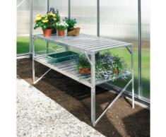Pflanztisch (2 Ebenen) für Gewächshäuser, aluminium eloxiert, 120 x 52 x 76 cm