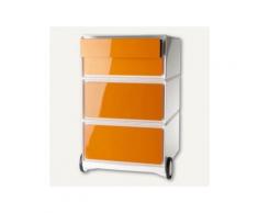 Rollcontainer easyBox, 2+2 Schubladen, 64 x 39 x 44 cm, Rollen, Ps/abs, orange