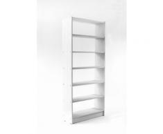 Stabiles Massivholz Bücherregal Rimas Weiß Regal Holzregal Büroregal Kellerregal mit 7 Böden