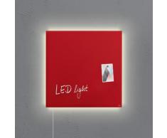 Sigel Gl402 Glas Magnetboard LED Beleuchtung 48x48 Magnettafel Magnet Tafel rot