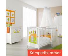 Pali Babybett Häschen im Wald Kinderbett 64x124 Buche massiv mit Lattenrost und Rollen
