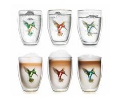 Creano 6-tlg. Set Thermoglas "Hummi", 2x rot, 2x blau, 2x grün
