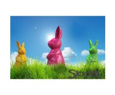 XXL Hase Osterhase Gartenfigur sitzend Höhe 53 cm, versch. Farben