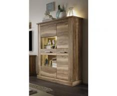 Vitrine Montreal Nussbaumsatin Standvitrine Sideboard Highboard Vitrinenschrank