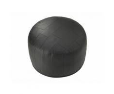 Sitzkissen Sitzwürfel Pouf Hocker Bodenkissen Patchwork Kunstleder Schwarz