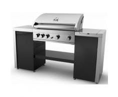 Grandhall Gasgrill Elite 4B-Sb Island Set Grill Gas Garten Gartenkamin Kamin