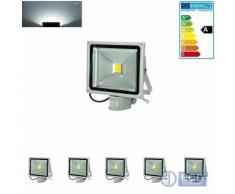 ECD Germany 5er Pack Flutlicht Fluter 30W Ip65 Kaltweiß Bewegungsmelder Außenstrahler Wandstrahler
