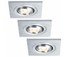 Einbauleuchten-Set Premium Line 3 W LED Alu geb., schwb., Eckig, 3x3W 450lm