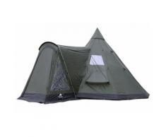 CampFeuer - Tipi Zelt mit Vorbau, Indianerzelt, olivgrün-schwarz