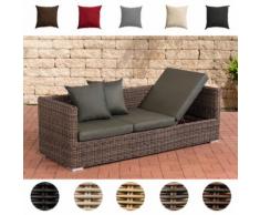 Poly-Rattan Lounge-Sofa Solano 5 mm, ALU-Gestell, 3 er Sofa / Sonnenliege