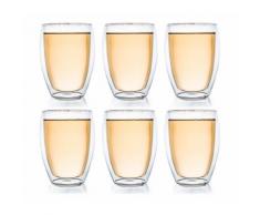 Creano 6-tlg. Set Thermoglas hoch 400ml, doppelwandig