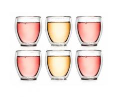 Creano 6-tlg. Set Thermoglas bauchig, 250ml, doppelwandig