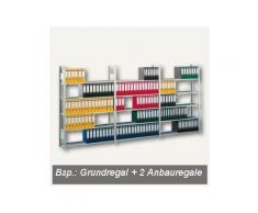 Büro Steckregal Compact, Anbauregal, 185x100.6x33.6cm, 5 Böden, lichtgrau, 77635