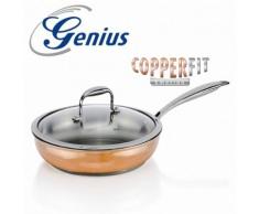 Genius - Copperfit Emotion Kupfer-Aluminium-Edelstahl Pfanne m. Glasdeckel Ø24cm