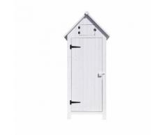 Gartenschrank im Vintage-Look aus lasiertem Fichtenholz, weiß,