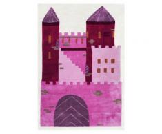 Kinderteppich- Schloß in Pink 120 x 180 cm für alle Prinzessinen, Kinderzimmer