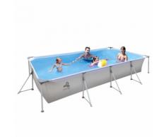 Jilong Swimming Pool Passaat Grey - Schwimmbad 300x207x70 cm, Stahlrahmen-Schwimmbecken, Familienpoo