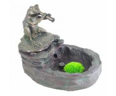 Zimmerbrunnen Frosch 42x33x36cm inkl.Pumpe LED Dekobrunnen Gartenbrunnen Brunnen