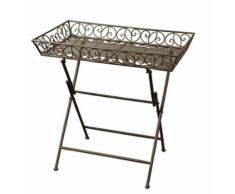 Tabletttisch Beistelltisch Landhaus rechteckig Eisen 65x40x62,5cm Garten Balkon Terrasse