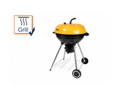 Kugelgrill Pumpkin Grill Holzkohlegrill mit Aschebehälter schwarz/gelb, Ø 52 cm