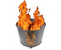 Riesen Design silber Feuer-Korb XL Vintage 45cm Feuer-Schale Garten-Kamin Grill-Feuer Feuer-Stelle