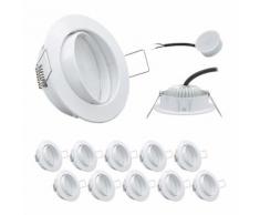 10 x LED Einbauleuchten Weiss 5W 3000K 230V Modul flache Einbautiefe 35mm