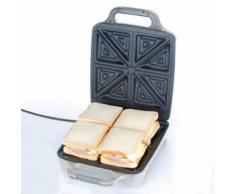 Cloer Sandwichmaker 6269 4er XXL Silber für geteilte Toasts Backampel 1800 W