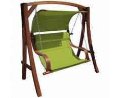 Design Hollywoodschaukel Gartenschaukel Meru Grün aus Holz Lärche inkl. Abdeckung von As-S