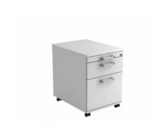 Rollcontainer 58cm, 1 Schub, 1 HR, Schloß CE Weiß