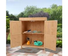 Geräteschrank Geräteschuppen Gartenschrank 2 Fächer H88cm Tannenholz Natur