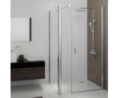 Eckdusche 120x90 x200 cm (LxB xH), Typ 5005244, Pendeltür mit Seitenwand, Alu Silber, Rechts