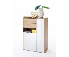 Kommode Marien 3 weiß Hochglanz 74x106x38 cm Sideboard Garderobe Diele