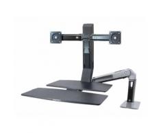 Ergotron WorkFit-A Dual with Worksurface+ - Aufstellung (Tablett, Spannbefestigung für Tisch, Pivot