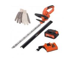 Powerplus Dualpower Heckenschere 40V + Akku 40V Li-Ion + Ladegerät + Handschuhe