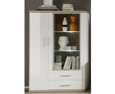 Vitrine Arena weiß Eiche Sonoma hell Sideboard Highboard Vitrinenschrank Schrank