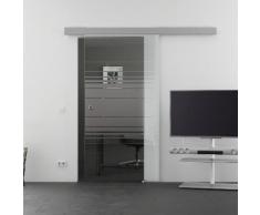 Glasschiebetür Horizont-Design (H) Schiebetür | 1025 x 2050 mm Glasgröße | Basic-Alu-Schienensystem