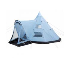 CampFeuer - Tipi Zelt mit Vorbau, Indianerzelt, hellblau-schwarz