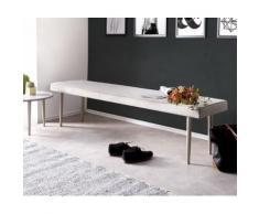 Esszimmerbank Metropolitan Grau 180x40 cm gepolstert Füße silberfarben Sitzbank
