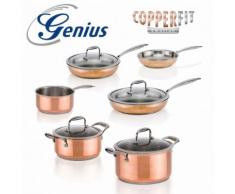 Genius - Copperfit Kupfer-Aluminium-Edelstahl Kochtopf Pfannen Set 10-tlg.