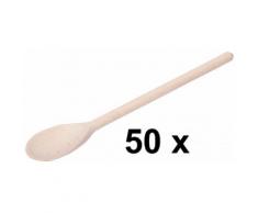 50 x Kochlöffel Löffel Schwedenform - oval - aus Buchenholz Länge 30 cm
