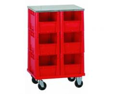 Schwerlast-Transport-Stapelkasten-Regal VTR 6/R 400, 1 Stück, Farbe: Rot