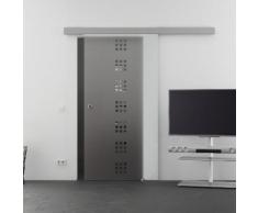 Glasschiebetür Quadrat-Design (Q) Schiebetür | 1025 x 2050 mm Glasgröße | Basic-Alu-Schienensystem