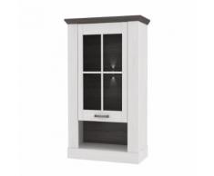 Hängevitrine Gaston 18 weiss grau 75x136 Beleuchtung Hängeschrank L+R
