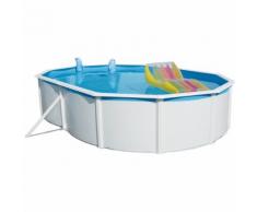 Stahlwandpool Set "Nuovo de Luxe oval", weiß, mit Sandfilteranlage, 730 x 366 x 120 cm