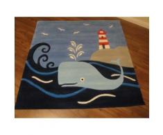 Kinderteppich- Arte Espina 130 x 130 cm Wal am Leuchtturm Teppich