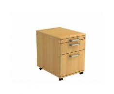Rollcontainer 58cm, 1 Schub, 1 HR, Schloß CE Buche
