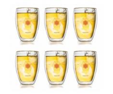 Creano 6-tlg. Set Thermoglas 250ml "Blume des Lebens", doppelwandig