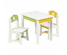 Bieco Holz-Sitzgruppe aus Tisch und 2 Stühlen für Kinder