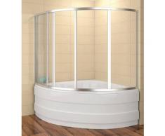 Badewannenaufsatz 120x120cm Duschbadewanne 120x120x135 cm (LxBxH) Duschabtrennung Badewanne 4-teilig